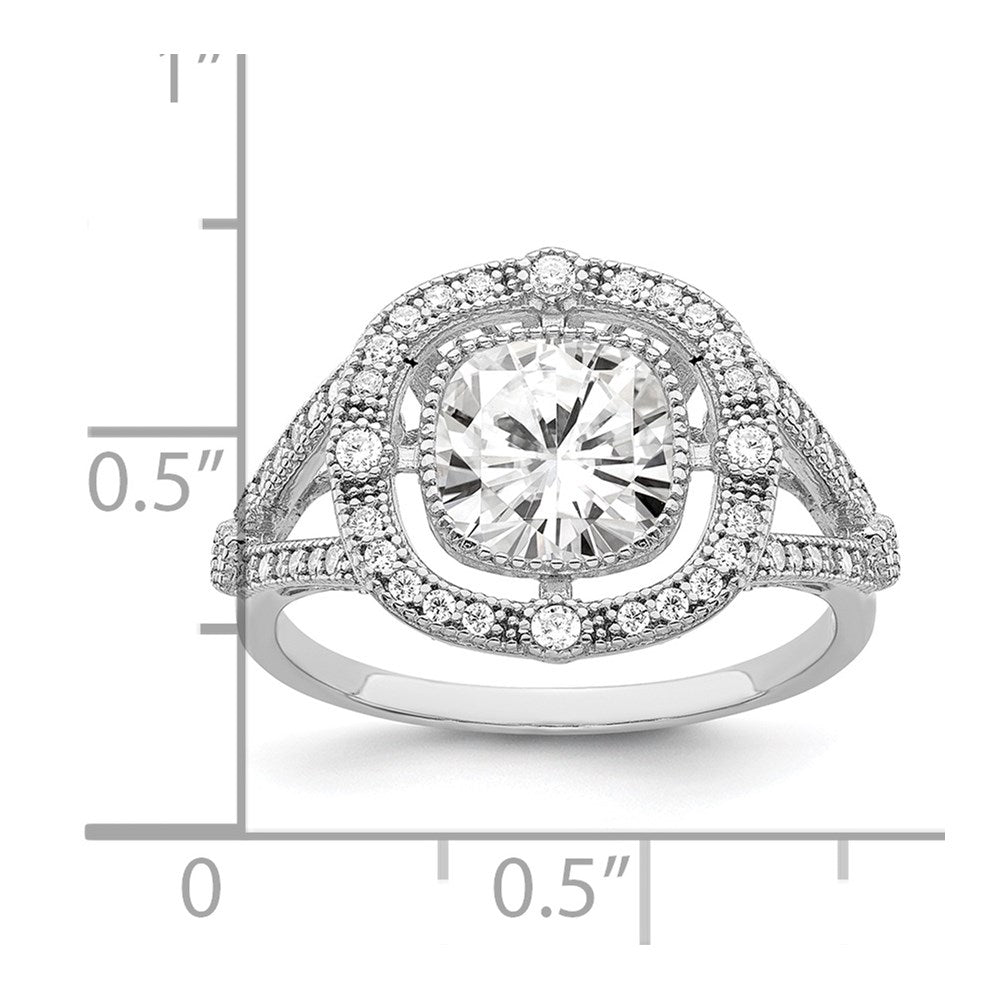 Brilliant Embers Sterling Silver Rhodium-plated 51 Stone Fancy Micro Pav‚ CZ Ring