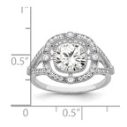 Brilliant Embers Sterling Silver Rhodium-plated 51 Stone Fancy Micro Pav‚ CZ Ring
