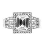 Brilliant Embers Sterling Silver Rhodium-plated 61 Stone Micro Pav‚ CZ Ring