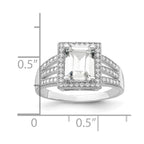 Brilliant Embers Sterling Silver Rhodium-plated 61 Stone Micro Pav‚ CZ Ring