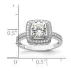 Brilliant Embers Sterling Silver Rhodium-plated 41 Stone Halo Micro Pav‚ CZ Ring