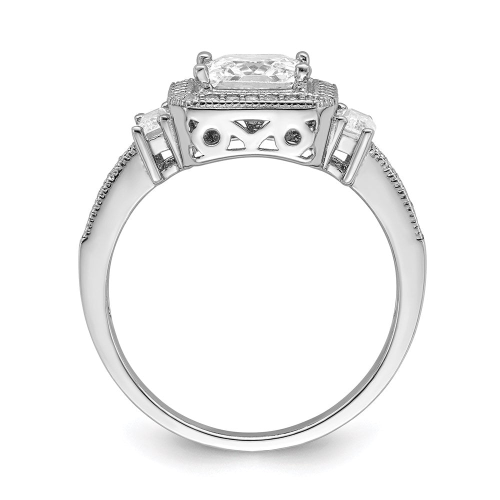 Brilliant Embers Sterling Silver Rhodium-plated 51 Stone Micro Pav‚ CZ Ring