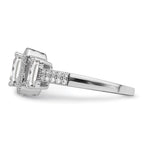 Brilliant Embers Sterling Silver Rhodium-plated 51 Stone Micro Pav‚ CZ Ring