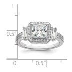 Brilliant Embers Sterling Silver Rhodium-plated 51 Stone Micro Pav‚ CZ Ring