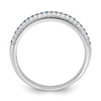 Brilliant Embers Sterling Silver Rhodium-plated 67 Stone Blue and White Micro Pav‚ CZ Polished Ring