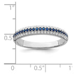 Brilliant Embers Sterling Silver Rhodium-plated 67 Stone Blue and White Micro Pav‚ CZ Polished Ring