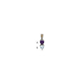 Sterling Silver Antiqued w/14k 2-stone Mother's Pendant