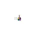 Sterling Silver Antiqued w/14k 4-stone Mother's Pendant