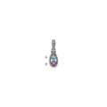 Sterling Silver Antiqued w/14k 2-stone w/Diamond Mother's Pendant