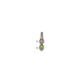 Sterling Silver Antiqued w/14k 2-stone w/Diamond Mother's Pendant