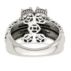 Sterling Silver Antiqued w/14k 5-stone Mother's Ring