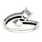Sterling Silver Antiqued w/14k 2-stone Mother's Ring
