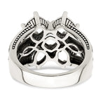 Sterling Silver Antiqued w/14k 5-stone Mother's Ring