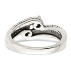 Sterling Silver Antiqued w/14k 2-stone Mother's Ring