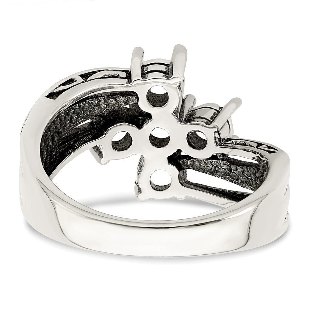 Sterling Silver Antiqued w/14k 5-stone Mother's Ring