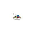 Sterling Silver Antiqued w/14k 4-stone Mother's Ring