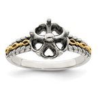 Sterling Silver Antiqued w/14k 5-stone Mother's Ring