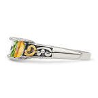 Sterling Silver Antiqued w/14k 4-stone Mother's Ring