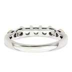 Sterling Silver Antiqued w/14k 5-stone w/Diamond Mother's Ring