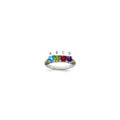 Sterling Silver Antiqued w/14k 4-stone w/Diamond Mother's Ring