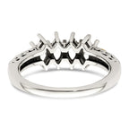 Sterling Silver Antiqued w/14k 4-stone w/Diamond Mother's Ring