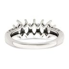 Sterling Silver Antiqued w/14k 5-stone w/Diamond Mother's Ring
