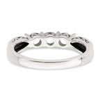 Sterling Silver Antiqued w/14k 3-stone w/Diamond Mother's Ring