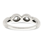 Sterling Silver Antiqued w/14k 2-stone w/Diamond Mother's Ring