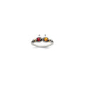 Sterling Silver Antiqued w/14k 2-stone w/Diamond Mother's Ring