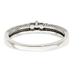 Sterling Silver Antiqued w/14k 2-stone w/Diamond Mother's Ring