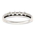 Sterling Silver Antiqued w/14k 5-stone w/Diamond Mother's Ring