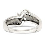 Sterling Silver Antiqued w/14k 2-stone w/Diamond Mother's Ring
