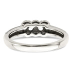 Sterling Silver Antiqued w/14k 2-stone w/Diamond Mother's Ring
