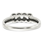Sterling Silver Antiqued w/14k 3-stone w/Diamond Mother's Ring