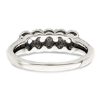 Sterling Silver Antiqued w/14k 4-stone w/Diamond Mother's Ring