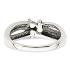 Sterling Silver Antiqued w/14k 2-stone w/Diamond Mother's Ring