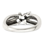 Sterling Silver Antiqued w/14k 3-stone w/Diamond Mother's Ring