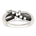 Sterling Silver Antiqued w/14k 5-stone w/Diamond Mother's Ring