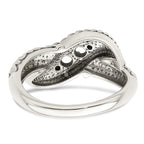 Sterling Silver Antiqued w/14k 2-stone w/Diamond Mother's Ring