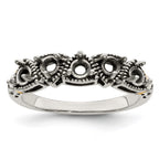 Sterling Silver Antiqued w/14k 5-stone Mother's Ring