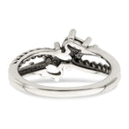 Sterling Silver Antiqued w/14k 3-stone Mother's Ring
