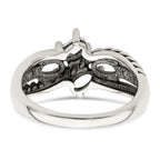Sterling Silver Antiqued w/14k 4-stone Mother's Ring