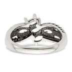 Sterling Silver Antiqued w/14k 5-stone Mother's Ring