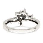 Sterling Silver Antiqued w/14k 3-stone w/Diamond Mother's Ring