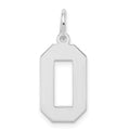 Sterling Silver/Rhodium-plated Polished Number 0 Charm