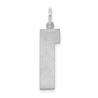 Sterling Silver/Rhodium-plated Polished Number 1 Charm