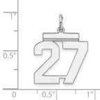 Sterling/Silver Rhodium-plated Polished Number 27 Charm