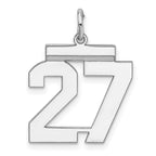 Sterling/Silver Rhodium-plated Polished Number 27 Charm