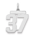 Sterling/Silver Rhodium-plated Polished Number 37 Charm