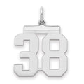 Sterling/Silver Rhodium-plated Polished Number 38 Charm